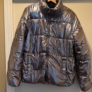 Old Navy Silver Puffer Jacket